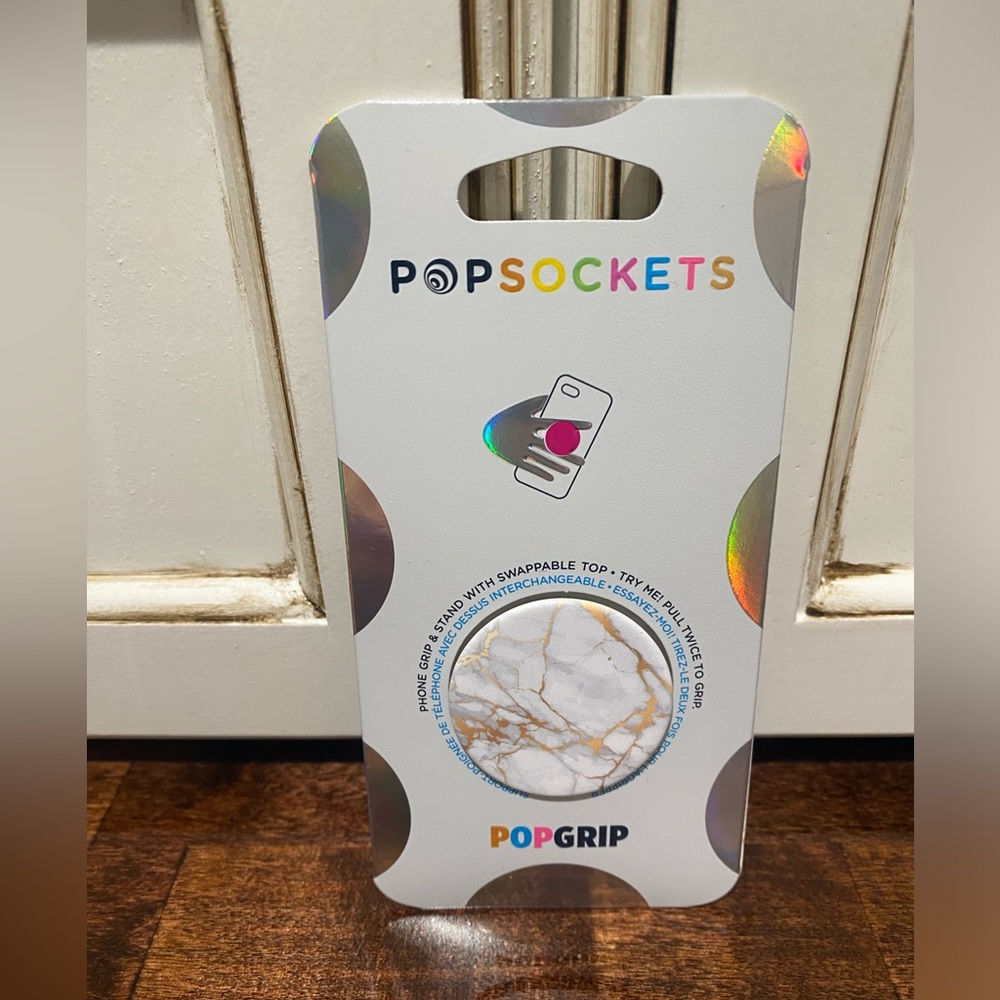PopSockets PopGrip: Swappable Grip for Phones & Tablets - Gold Lutz Marble